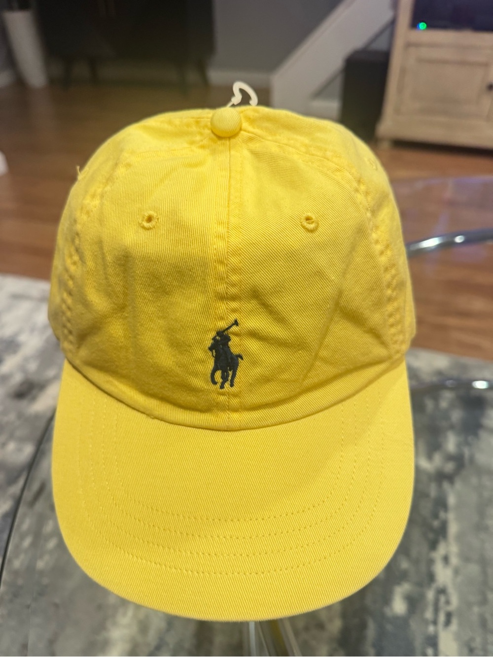 Ralph Lauren Kids Yellow Polo Baseball Cap with Navy Logo